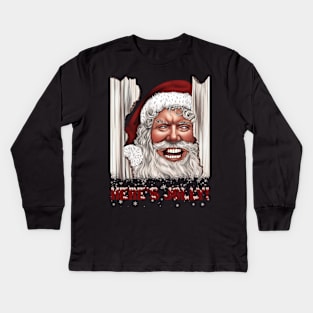 Here's Jolly Funny Horror Santa Claus Christmas Kids Long Sleeve T-Shirt